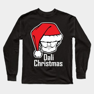 Dali Christmas - White Outlined Version Long Sleeve T-Shirt